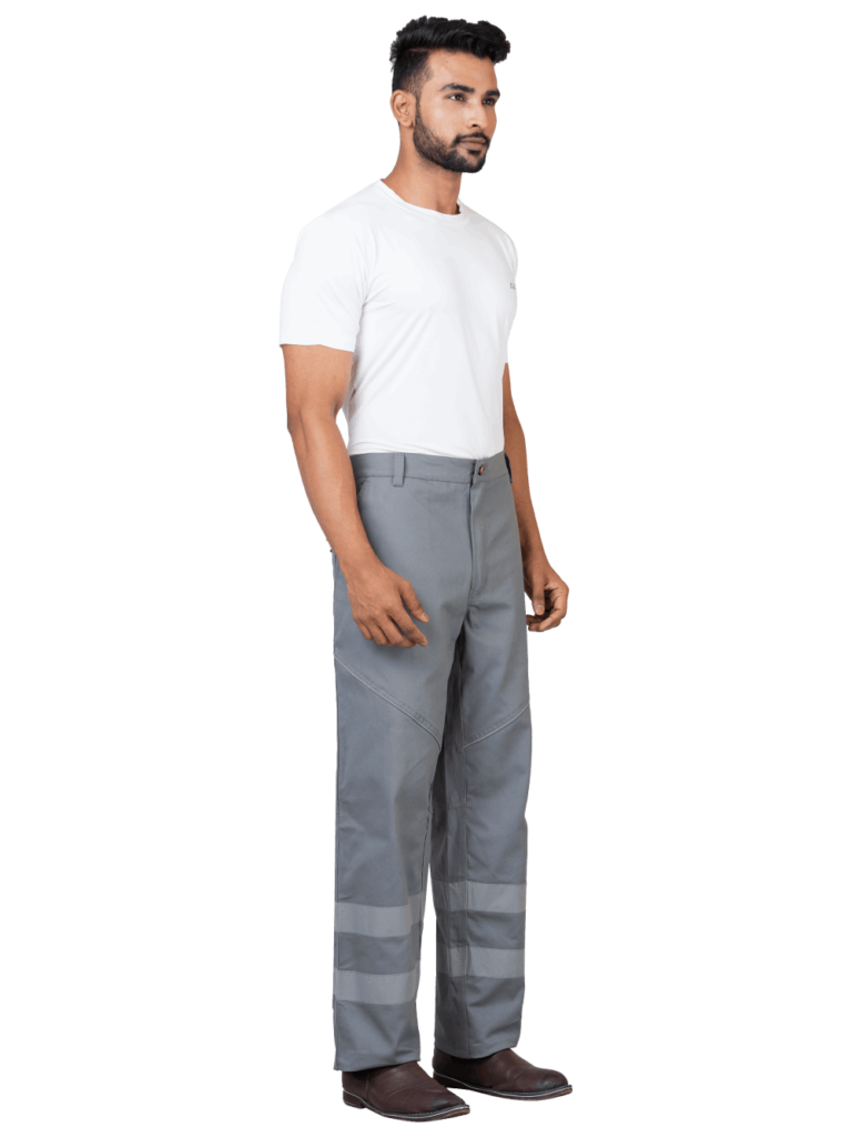 man in grey trousers